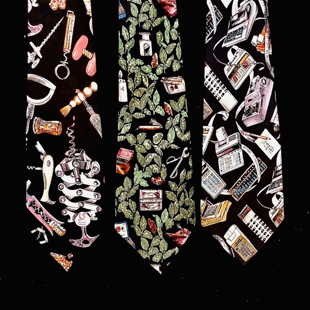 Nicole Miller Vtg Lot of Three Ties